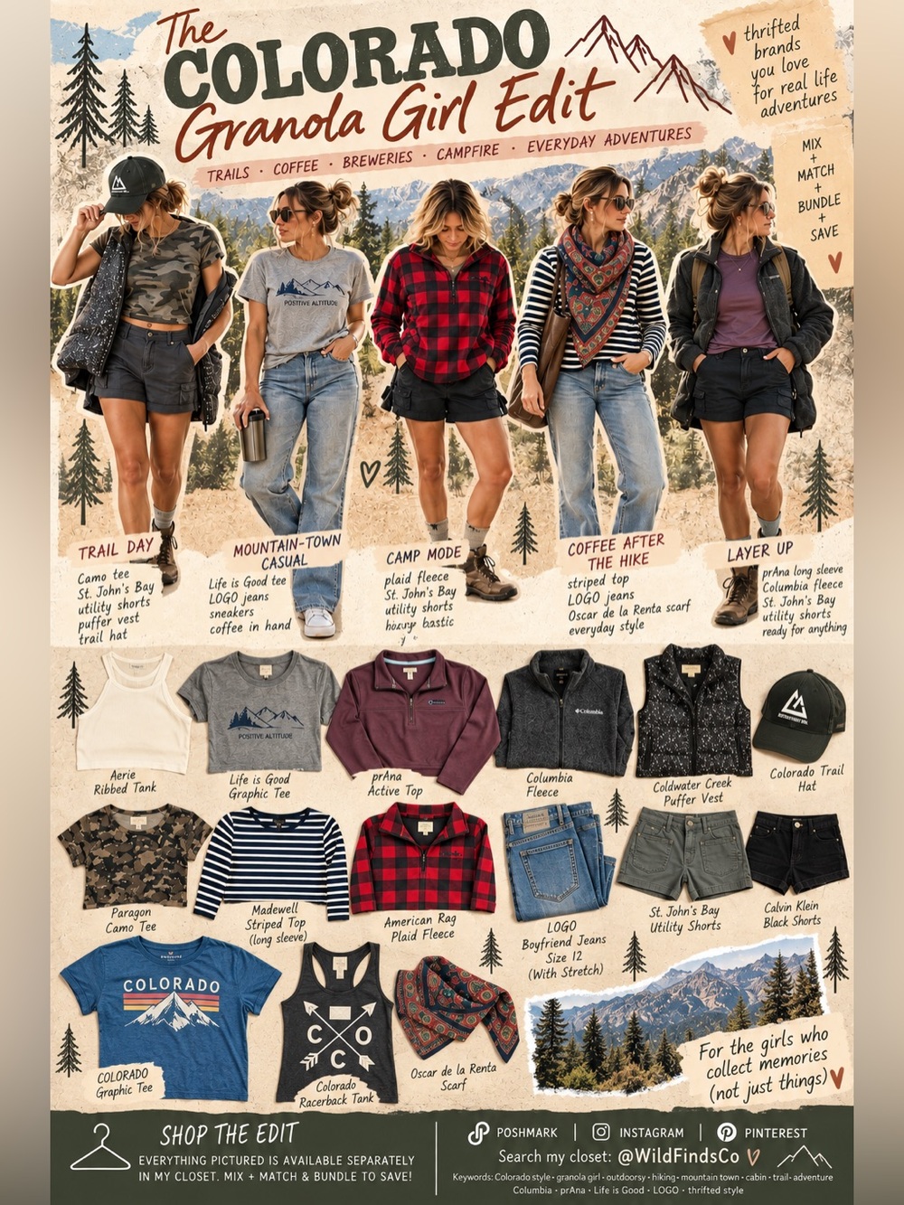 🏔️ Colorado Granola Girl Edit | Outdoor Hiking Cabin Style | Shop My Closet